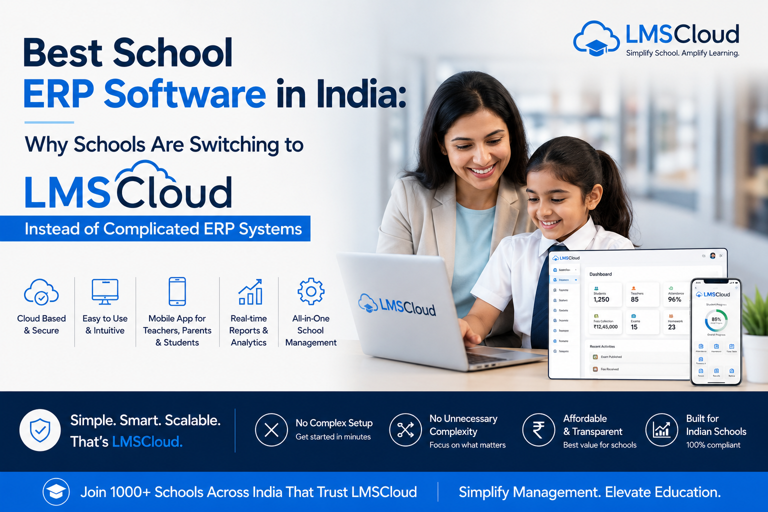 Best School ERP Software in India: Why Schools Are Switching to LMSCloud Instead of Complicated ERP Systems