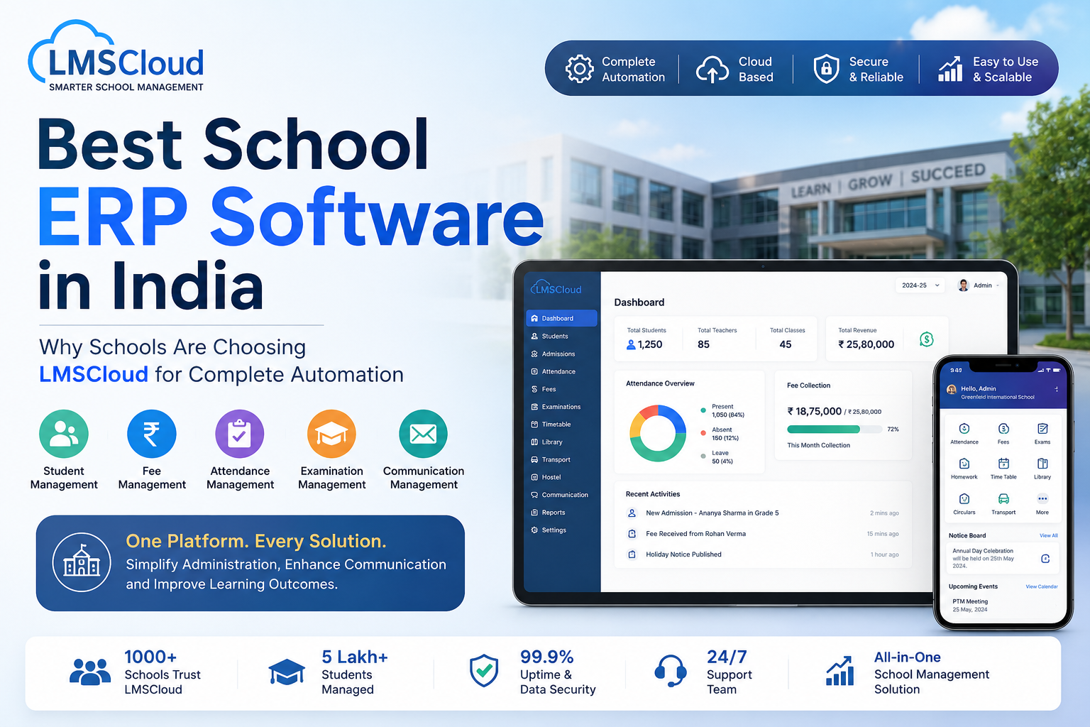 Best School ERP Software in India: Why Schools Are Choosing LMSCloud for Complete Automation