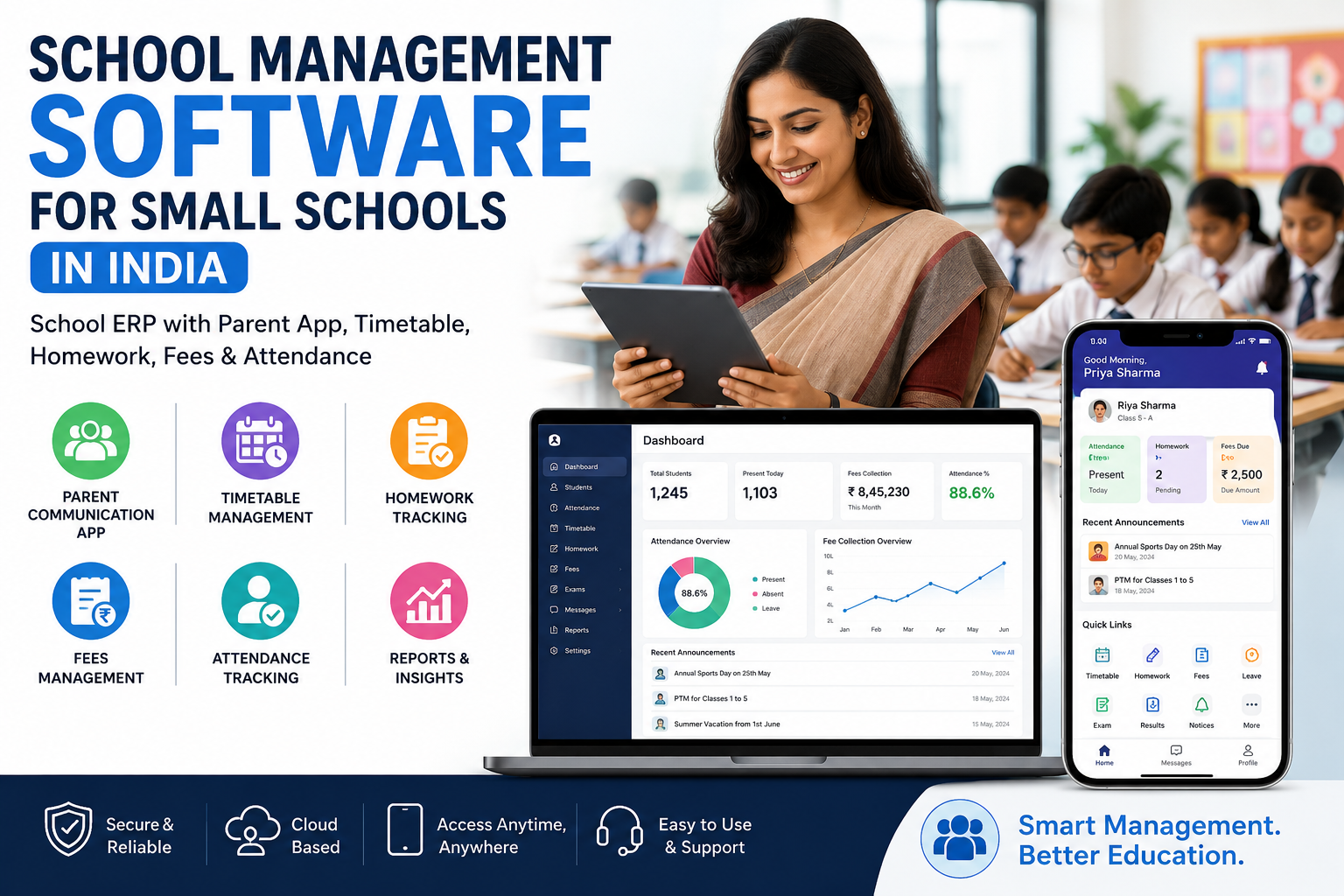School ERP With Parent App, Timetable, Homework, Fees and Attendance: A Guide for Small Schools